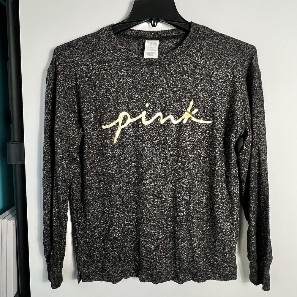 PINK Victoria's Secret Womens XS LS Sleep Shirt (Could Be Worn As Light Sweater)